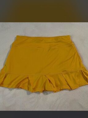 Yellow Ruffle Hem Women's Skirt
